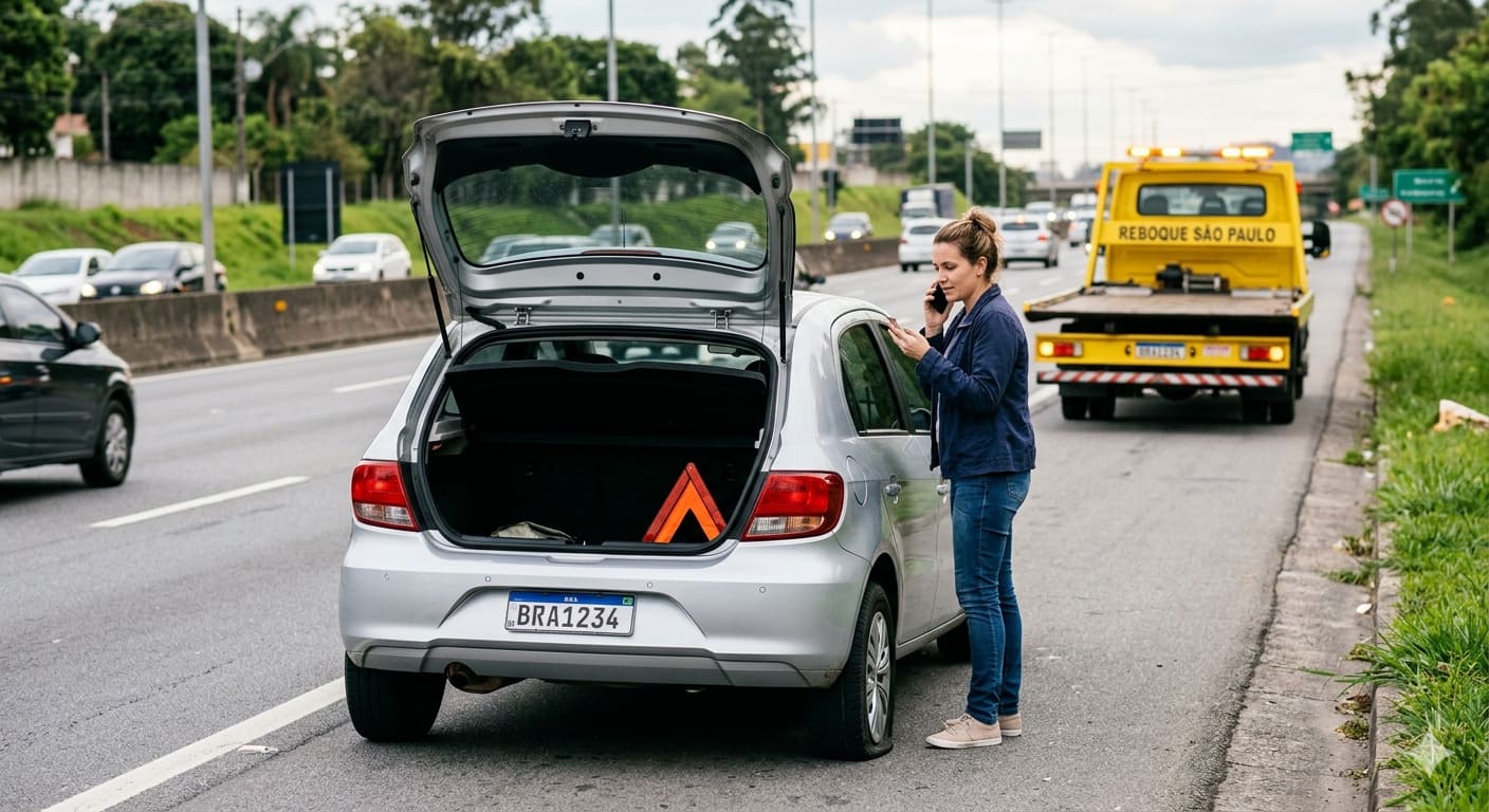 Read more about the article Pneu Furado e sem Estepe? Saiba quando chamar o auxílio de um reboque